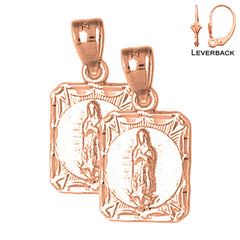 Pendientes Nuestra Señora Guadalupe de Oro de 14K o 18K