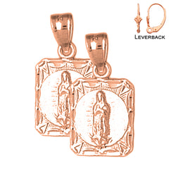 14K or 18K Gold Our Lady Guadalupe Earrings