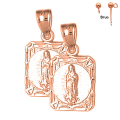 14K or 18K Gold Our Lady Guadalupe Earrings