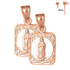 Pendientes Nuestra Señora Guadalupe de Oro de 14K o 18K