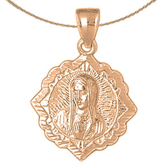 10K, 14K or 18K Gold Our Lady Guadalupe Pendant