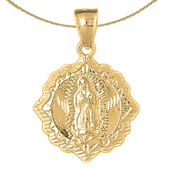 10K, 14K or 18K Gold Our Lady Guadalupe Pendant