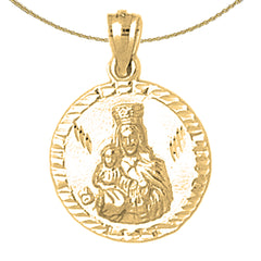 10K, 14K or 18K Gold Our Lady Guadalupe Pendant