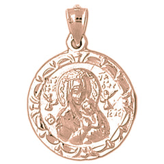 10K, 14K or 18K Gold Our Lady Guadalupe Pendant