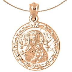 10K, 14K or 18K Gold Our Lady Guadalupe Pendant