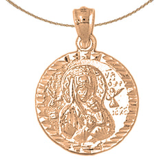 10K, 14K or 18K Gold Our Lady Guadalupe Pendant