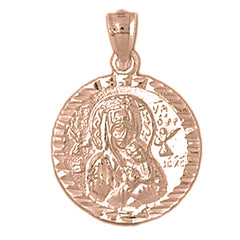 10K, 14K or 18K Gold Our Lady Guadalupe Pendant