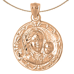 10K, 14K or 18K Gold Our Lady Guadalupe Pendant