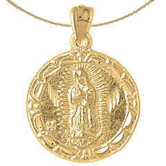 10K, 14K or 18K Gold Our Lady Guadalupe Pendant