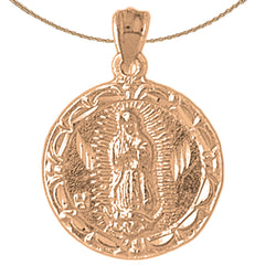 10K, 14K or 18K Gold Our Lady Guadalupe Pendant