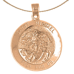 10K, 14K or 18K Gold Saint Michael Pendant