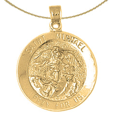 10K, 14K or 18K Gold Saint Michael Pendant