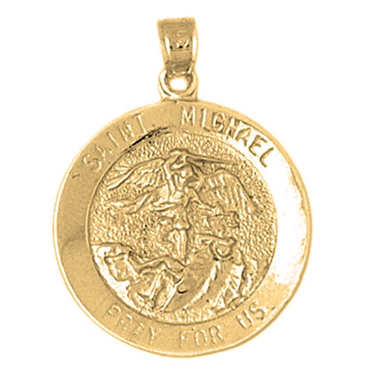 10K, 14K or 18K Gold Saint Michael Pendant