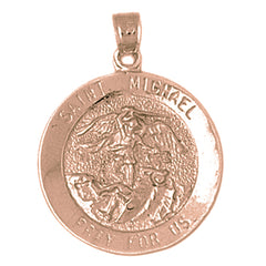 10K, 14K or 18K Gold Saint Michael Pendant