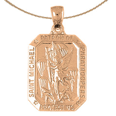 10K, 14K or 18K Gold Saint Michael Pendant