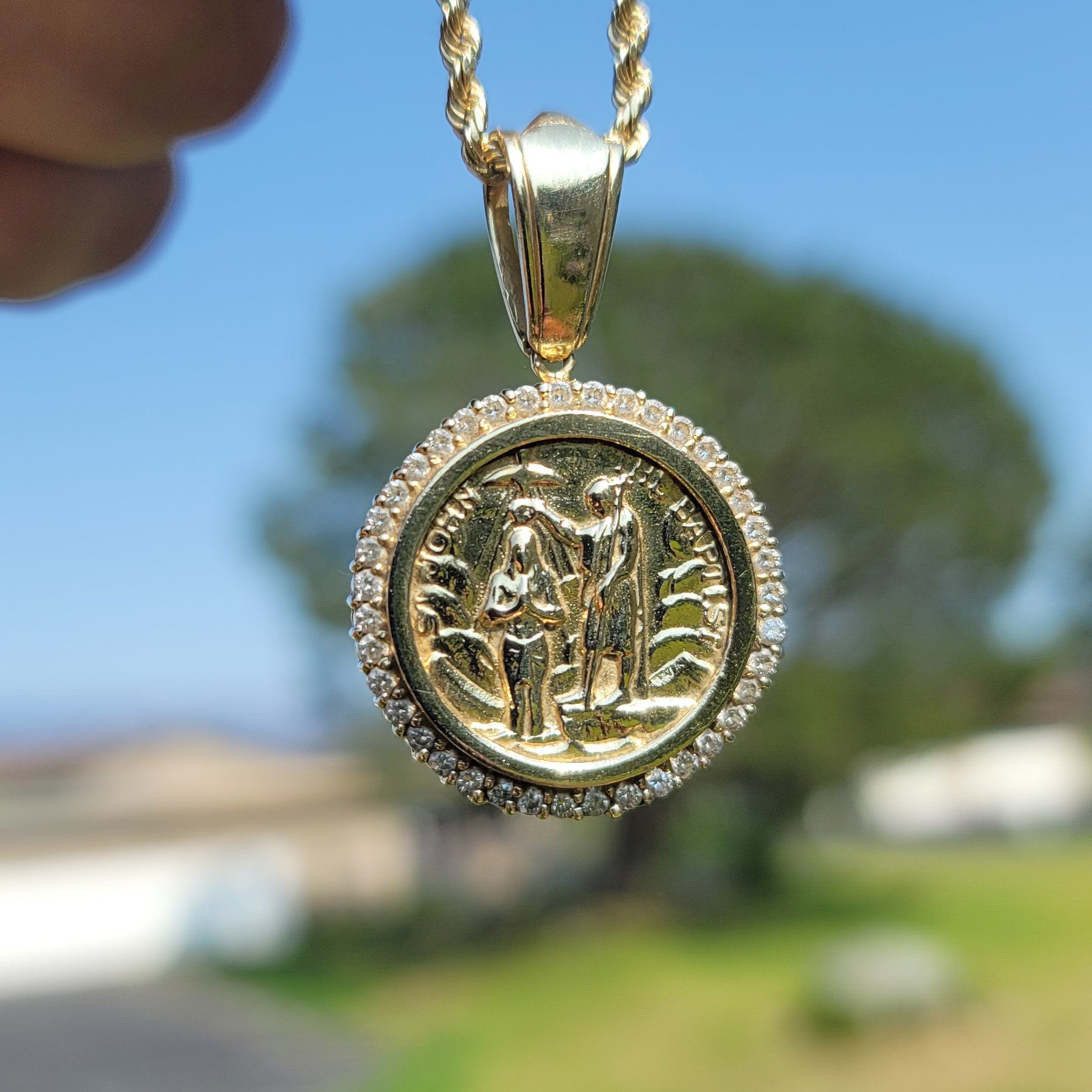 10K, 14K or 18K Gold Saint John Pendant