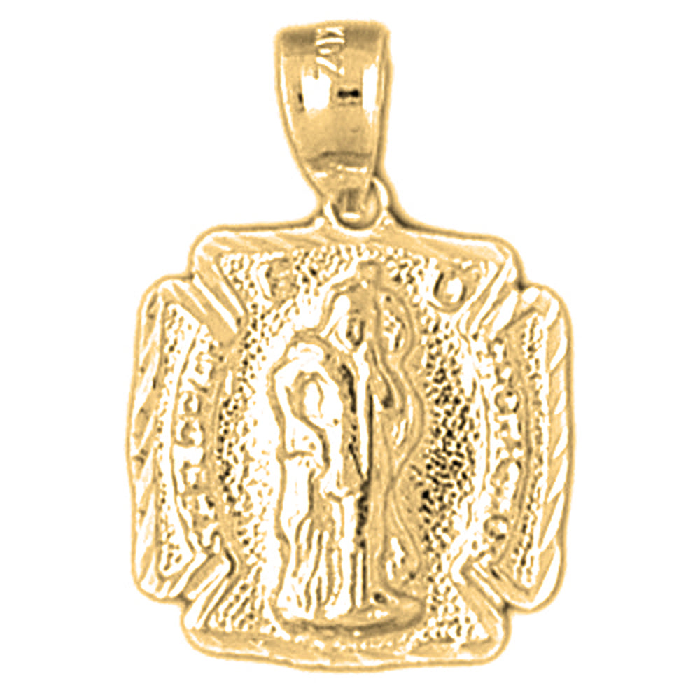 10K, 14K or 18K Gold Saint Florian Pendant