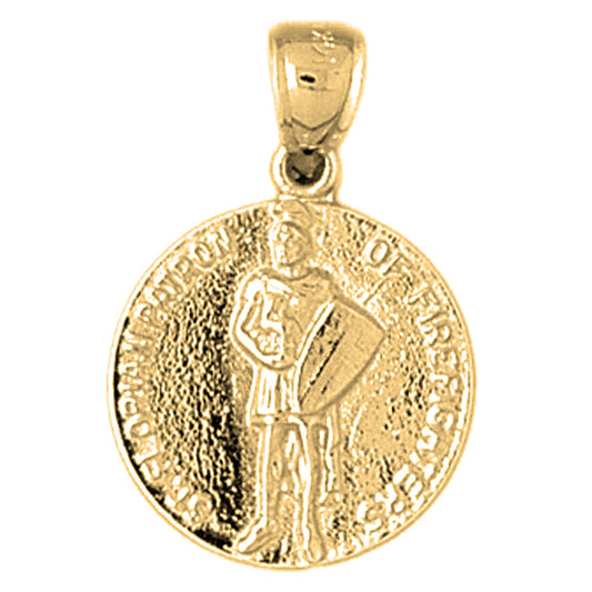 10K, 14K or 18K Gold Saint Florian Pendant