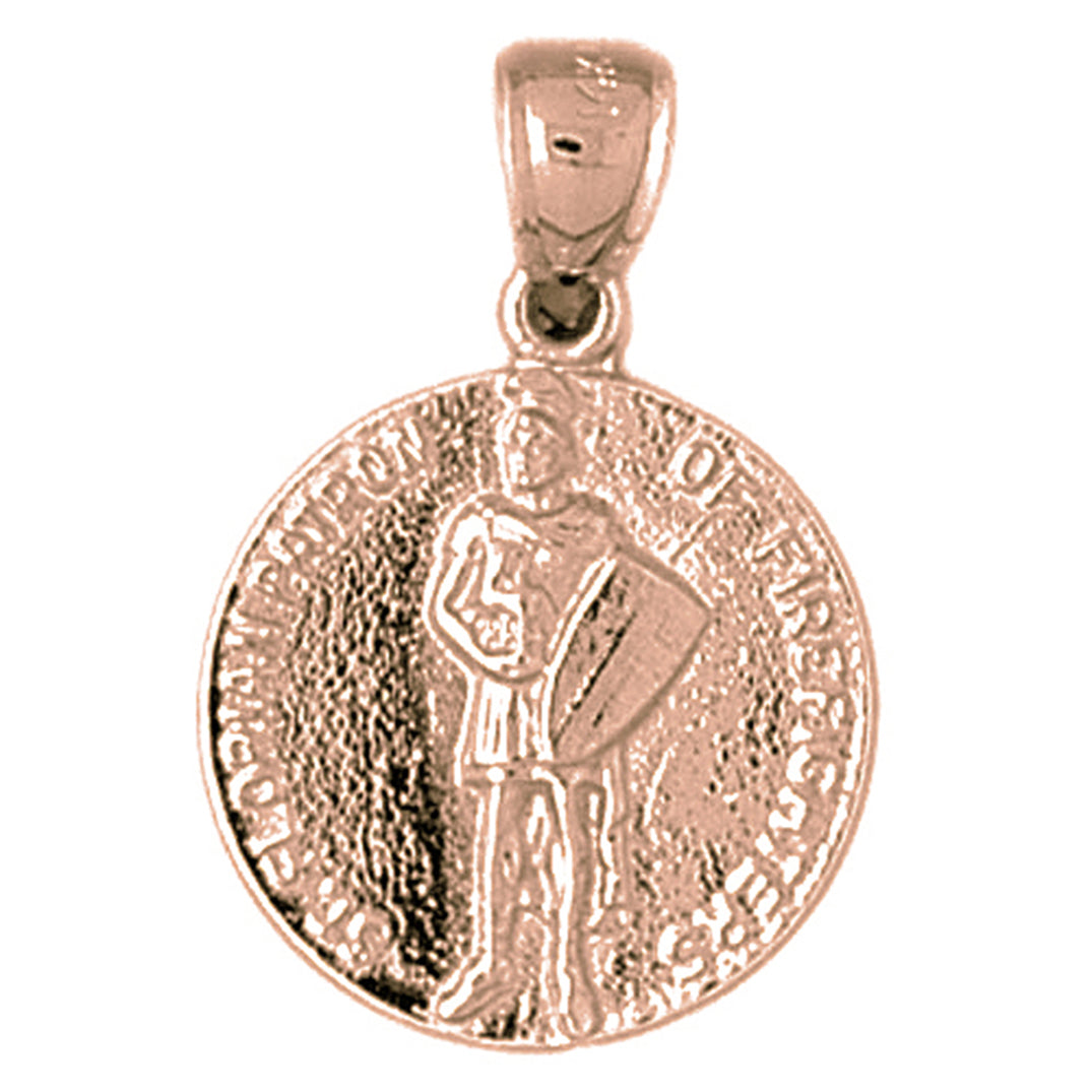 10K, 14K or 18K Gold Saint Florian Pendant