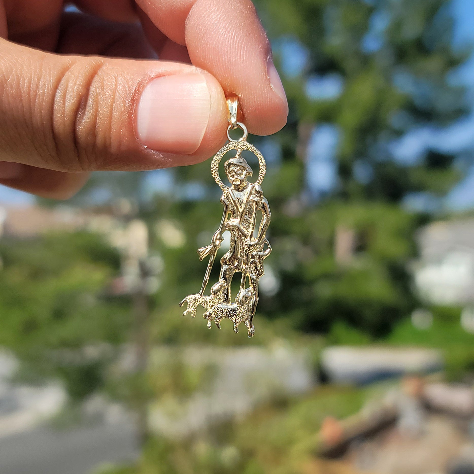 10K, 14K or 18K Gold Saint Lazarus Pendant