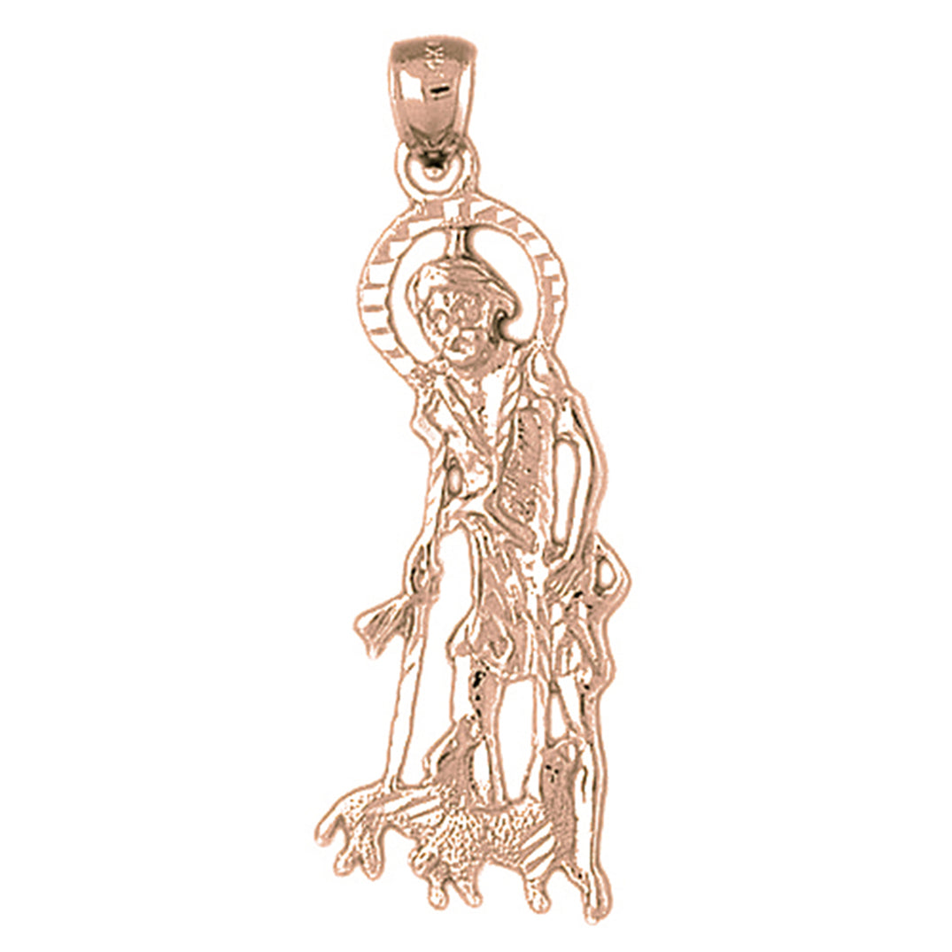 10K, 14K or 18K Gold Saint Lazarus Pendant