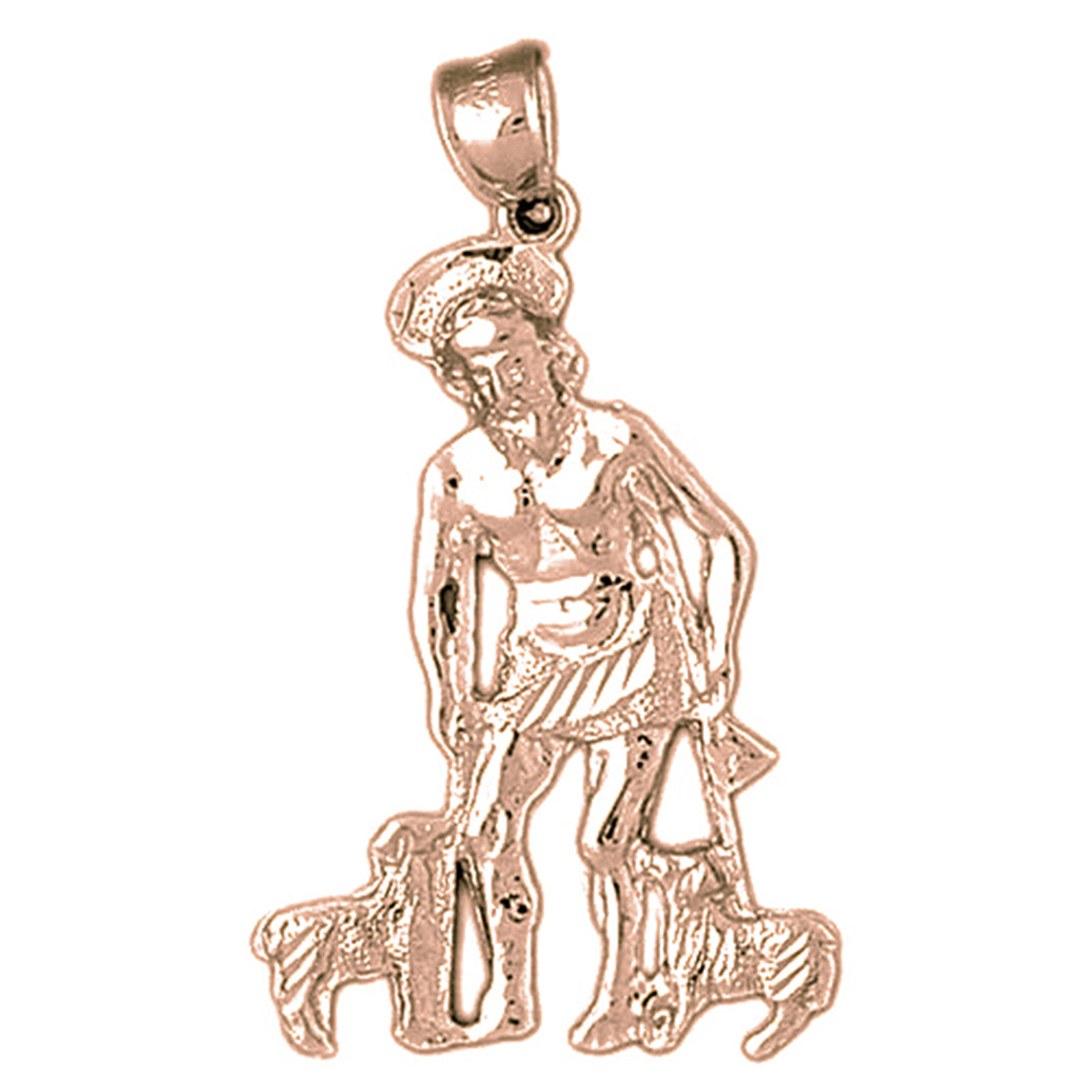 10K, 14K or 18K Gold Saint Lazarus Pendant