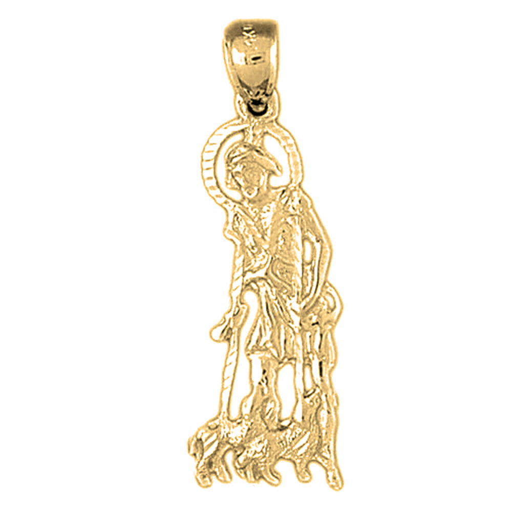 10K, 14K or 18K Gold Saint Lazarus Pendant