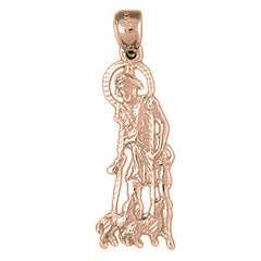 10K, 14K or 18K Gold Saint Lazarus Pendant