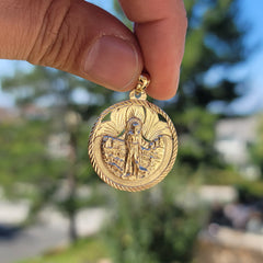 10K, 14K or 18K Gold Saint Lazarus Pendant