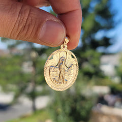 10K, 14K or 18K Gold Saint Lazarus Pendant