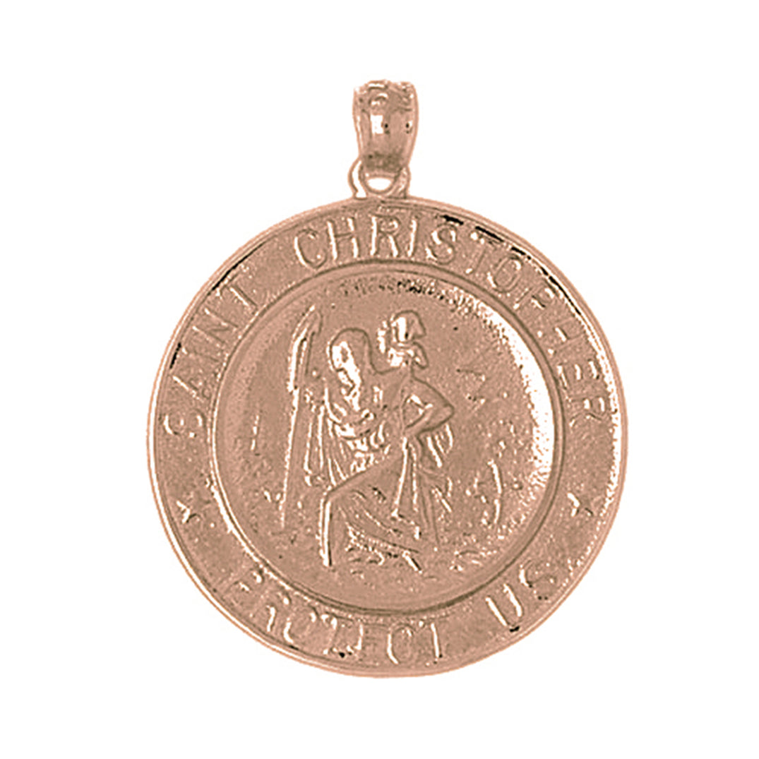 10K, 14K or 18K Gold Saint Christopher Pendant