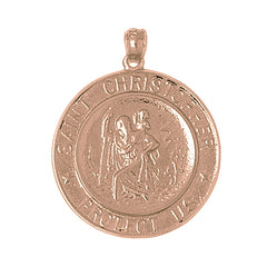 10K, 14K or 18K Gold Saint Christopher Pendant