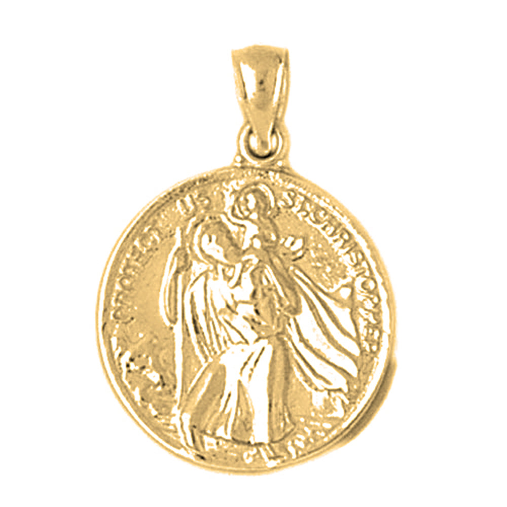 10K, 14K or 18K Gold Saint Christopher Pendant