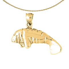 10K, 14K or 18K Gold Manatee Pendant