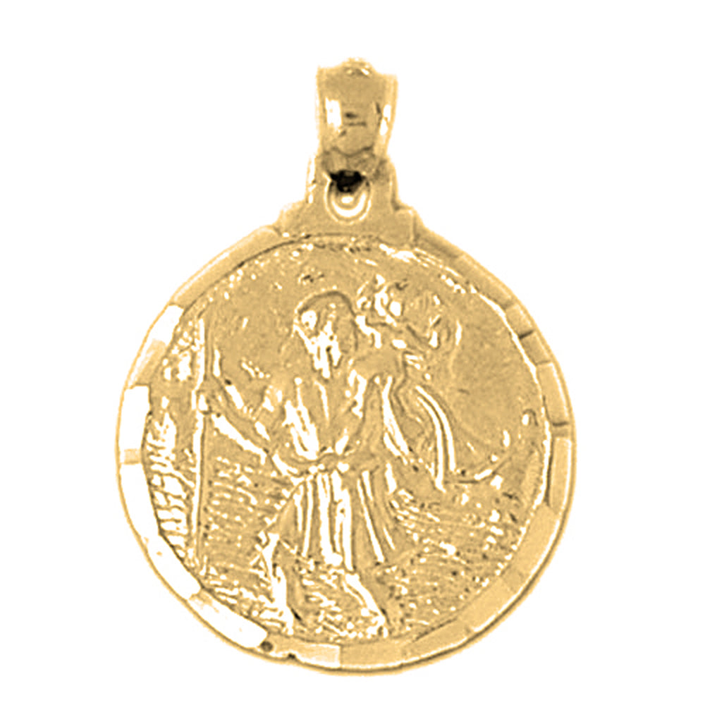 10K, 14K or 18K Gold Saint Christopher Pendant