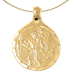 10K, 14K or 18K Gold Saint Christopher Pendant