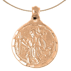 10K, 14K or 18K Gold Saint Christopher Pendant