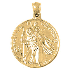 10K, 14K or 18K Gold Saint Christopher Pendant