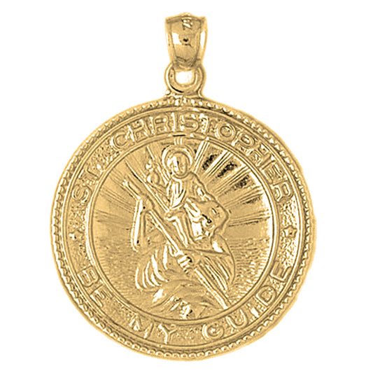 10K, 14K or 18K Gold Saint Christopher Pendant