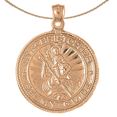 10K, 14K or 18K Gold Saint Christopher Pendant