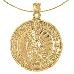 10K, 14K or 18K Gold Saint Christopher Pendant