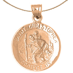 10K, 14K or 18K Gold Saint Christopher Pendant