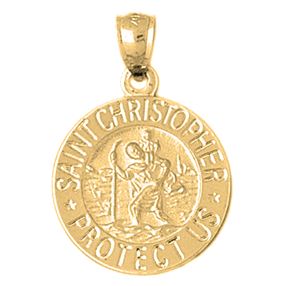 10K, 14K or 18K Gold Saint Christopher Pendant