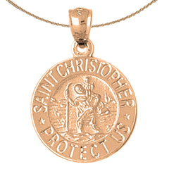 10K, 14K or 18K Gold Saint Christopher Pendant