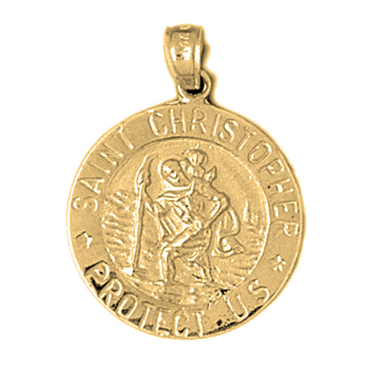 10K, 14K or 18K Gold Saint Christopher Pendant