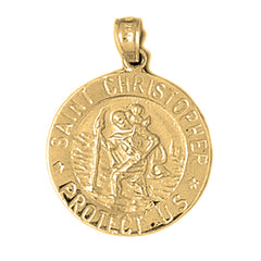 10K, 14K or 18K Gold Saint Christopher Pendant