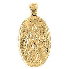 10K, 14K or 18K Gold Saint Christopher Pendant