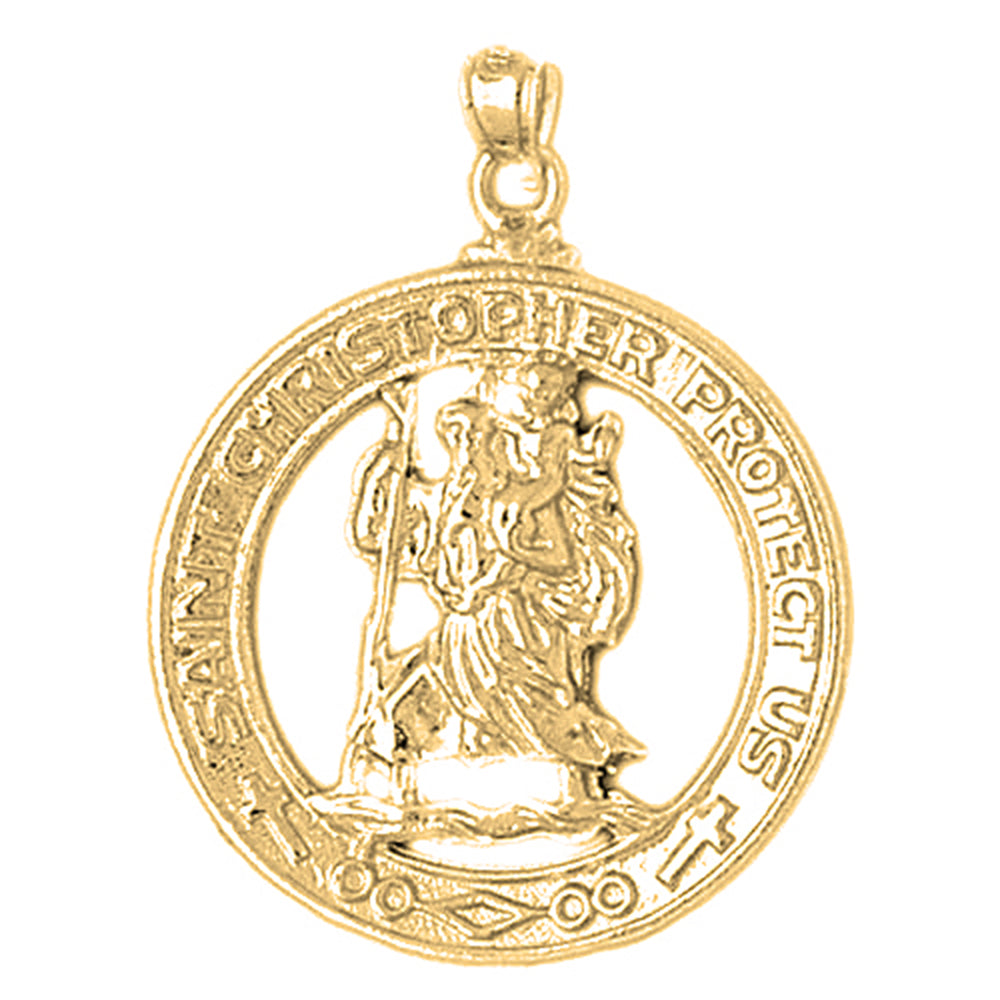 10K, 14K or 18K Gold Saint Christopher Pendant