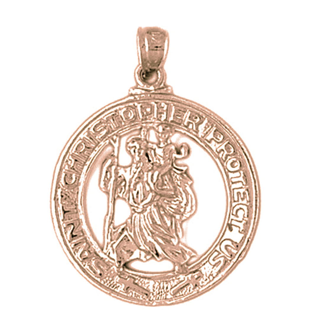 10K, 14K or 18K Gold Saint Christopher Pendant