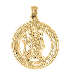 10K, 14K or 18K Gold Saint Christopher Pendant